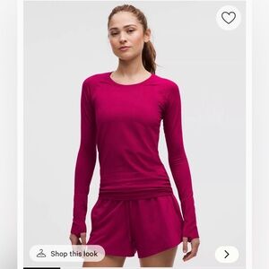 Lululemon Swiftly Tech 2.0 Raspberry Women's Long Sleeve Crewneck Top Size 6
